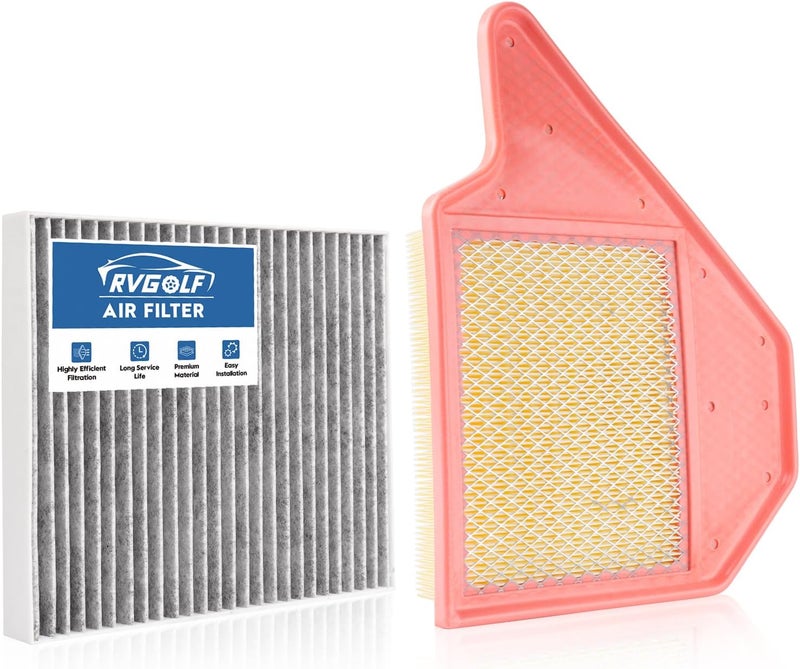 RVgolf Store Engine+Cabin Air Filters Set Fit for 2011-2016 Chrysler Town & Country, 2011-2020 Dodge Grand Caravan, 2012-2015 Ram C/V, 2011-2014 Volkswagen Routan Replacement Accessories CF10743 CA11050 - Image 1